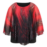 Women's Chiffon 2-5XL Blouse Fashion Designer Tunic T-Shirts (Plus Size)