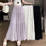 Women's Chiffon A-Line 2-5XL Fashion Designer Long Skirts (Plus Size)