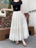 Women's Chiffon A-Line 2-5XL Fashion Designer Long Skirts (Plus Size)