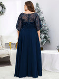 Women's Chiffon A-Line Lace 1-5XL Fashion Designer Long Dresses (Plus Size)-Women's Fashion Designer Plus Size Dresses-International Women's Clothing