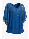 Women's Chiffon Blouse 3X5L Fashion Designer T-Shirts (Plus Size)