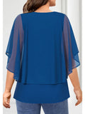 Women's Chiffon Blouse 3X5L Fashion Designer T-Shirts (Plus Size)