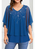 Women's Chiffon Blouse 3X5L Fashion Designer T-Shirts (Plus Size)