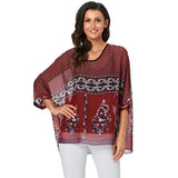 Women's Chiffon Blouse Fashion Designer 4-6XL Printed T-Shirts (Plus Size)