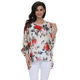 Women's Chiffon Blouse Fashion Designer Printed T-Shirts (Plus Size)