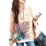 Women's Chiffon Blouse Fashion Designer Printed T-Shirts (Plus Size)