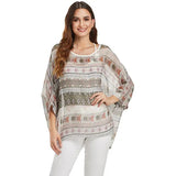 Women's Chiffon Blouse Fashion Designer Printed T-Shirts (Plus Size)