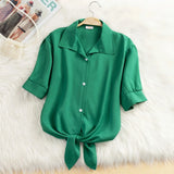 Women's Chiffon Blouse Fashion Designer Shirt Tops T-Shirts (Plus Size)