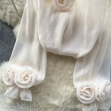 Women's Chiffon Blouse Peplum Fashion Designer Floral Ruffled Long-Sleeve Tops