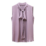 Women's Chiffon Bow Tie Fashion Designer S-7XL Tops Singlets (Plus Size)-Women's Tops Fashion Designer Plus Size Singlets
