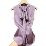 Women's Chiffon Bow Tie Fashion Designer S-7XL Tops Singlets (Plus Size)-Women's Tops Fashion Designer Plus Size Singlets