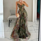 Women's Chiffon Corset Fashion Designer Floral Dresses (Long)-Women's Fashion Designer Dresses