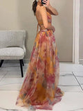 Women's Chiffon Corset Fashion Designer Floral Dresses (Long)-Women's Fashion Designer Dresses