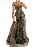 Women's Chiffon Corset Fashion Designer Floral Dresses (Long)-Women's Fashion Designer Dresses