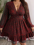 Women's Chiffon Fashion Designer 2-5XL Leopard Short Dresses (Plus Size)-Women's Fashion Designer Plus Size Dresses-International Women's Clothing