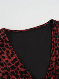 Women's Chiffon Fashion Designer 2-5XL Leopard Short Dresses (Plus Size)-Women's Fashion Designer Plus Size Dresses-International Women's Clothing