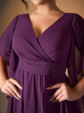 Women's Chiffon Irregular 1-5XL Fashion Designer Midi Dresses (Plus Size)