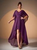 Women's Chiffon Irregular 1-5XL Fashion Designer Midi Dresses (Plus Size)