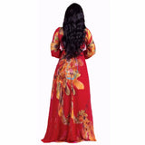 Women's Chiffon Loose Sleeved Fashion Designer Long Dresses (Plus Size)