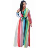 Women's Chiffon Loose Sleeved Fashion Designer Long Dresses (Plus Size)