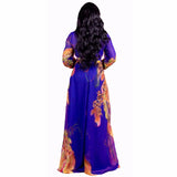 Women's Chiffon Loose Sleeved Fashion Designer Long Dresses (Plus Size)