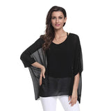 Women's Chiffon Printed Blouse Fashion Designer T-Shirts (Plus Size)