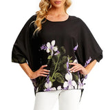 Women's Chiffon Printed Blouse Fashion Designer T-Shirts (Plus Size)