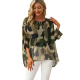 Women's Chiffon Printed Blouse Fashion Designer T-Shirts (Plus Size)