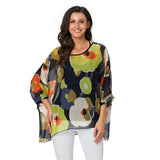 Women's Chiffon Printed Blouse Fashion Designer T-Shirts (Plus Size)