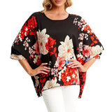 Women's Chiffon Printed Blouse Fashion Designer T-Shirts (Plus Size)