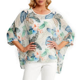 Women's Chiffon Printed Blouse Fashion Designer T-Shirts (Plus Size)