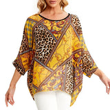 Women's Chiffon Printed Blouse Fashion Designer T-Shirts (Plus Size)