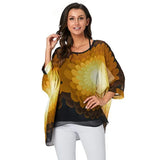 Women's Chiffon Printed Blouse Fashion Designer T-Shirts (Plus Size)