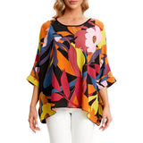 Women's Chiffon Printed Blouse Fashion Designer T-Shirts (Plus Size)