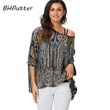 Women's Chiffon Printed Fashion Designer Tops T-Shirts (Plus Size)