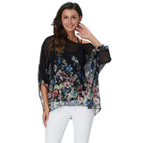 Women's Chiffon Printed Fashion Designer Tops T-Shirts (Plus Size)