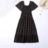 Women's Chiffon Ruched Floral Fashion Designer Dresses (Midi)-Women's Fashion Designer Dresses