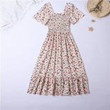 Women's Chiffon Ruched Floral Fashion Designer Dresses (Midi)-Women's Fashion Designer Dresses