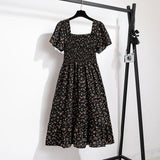 Women's Chiffon Ruched Floral Fashion Designer Dresses (Midi)-Women's Fashion Designer Dresses