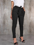 Women's Chiffon S-2XL Pencil Fashion Designer Office Pants-Women's Fashion Designer Plus Size Leggings / Pants-black-Women&#x27;s fashion designer plus size clothes