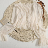 Women's Blouse Fashion Designer Office Chiffon S-XL Long-Sleeve Tops-Women's Fashion Designer Long-Sleeve Tops-APRICOT-Women&#x27;s fashion designer plus size clothes