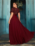 Women's Chiffon Sequin Fashion Designer L-7XL Long Dresses (Plus Size)-Women's Fashion Designer Plus Size Dresses