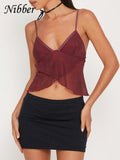 Women's Chiffon Tops Fashion Designer Spaghetti V Neck Singlets-Women's Tops Fashion Designer Singlets