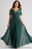 Women's Chiffon Wrap L-5XL Fashion Designer Long Dresses (Plus Size