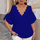 Women's Cold Shoulder 1-5XL Blouse Fashion Designer T-Shirts (Plus Size)