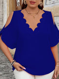 Women's Cold Shoulder 1-5XL Blouse Fashion Designer T-Shirts (Plus Size)