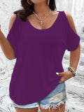 Women's Cold Shoulder 2-4XL Blouse Fashion Designer T-Shirts (Plus Size)-Women's Tops Fashion Designer Plus Size T-Shirts / Blouses-MI094-Zi-Women&#x27;s fashion designer plus size clothes