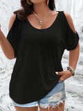 Women's Cold Shoulder 2-4XL Blouse Fashion Designer T-Shirts (Plus Size)