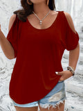 Women's Cold Shoulder 2-4XL Blouse Fashion Designer T-Shirts (Plus Size)