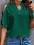 Women's Cold Shoulder Blouse Fashion Designer Tops S-2XL T-Shirts-Women's Tops Fashion Designer T-Shirts / Blouses-Dark Green-Women&#x27;s fashion designer plus size clothes
